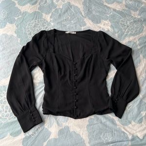 Abercrombie & Fitch balloon sleeve cropped blouse